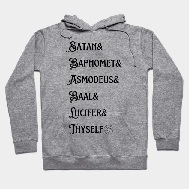 Hail List Satan Hoodie by BlasphemousBlessings